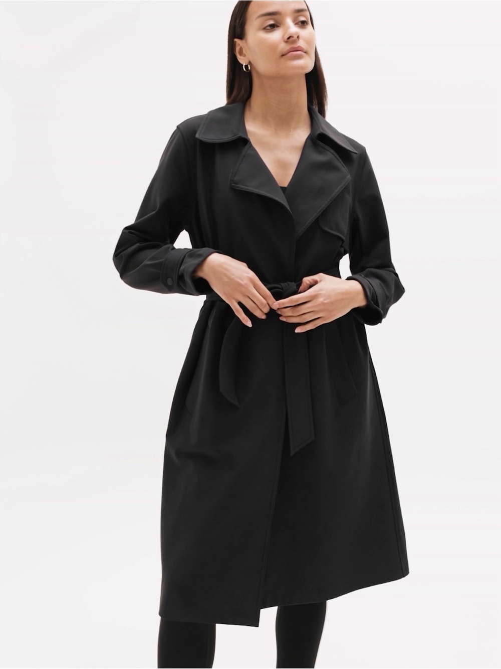 NWT Athleta Stellar Trench Black Size M
